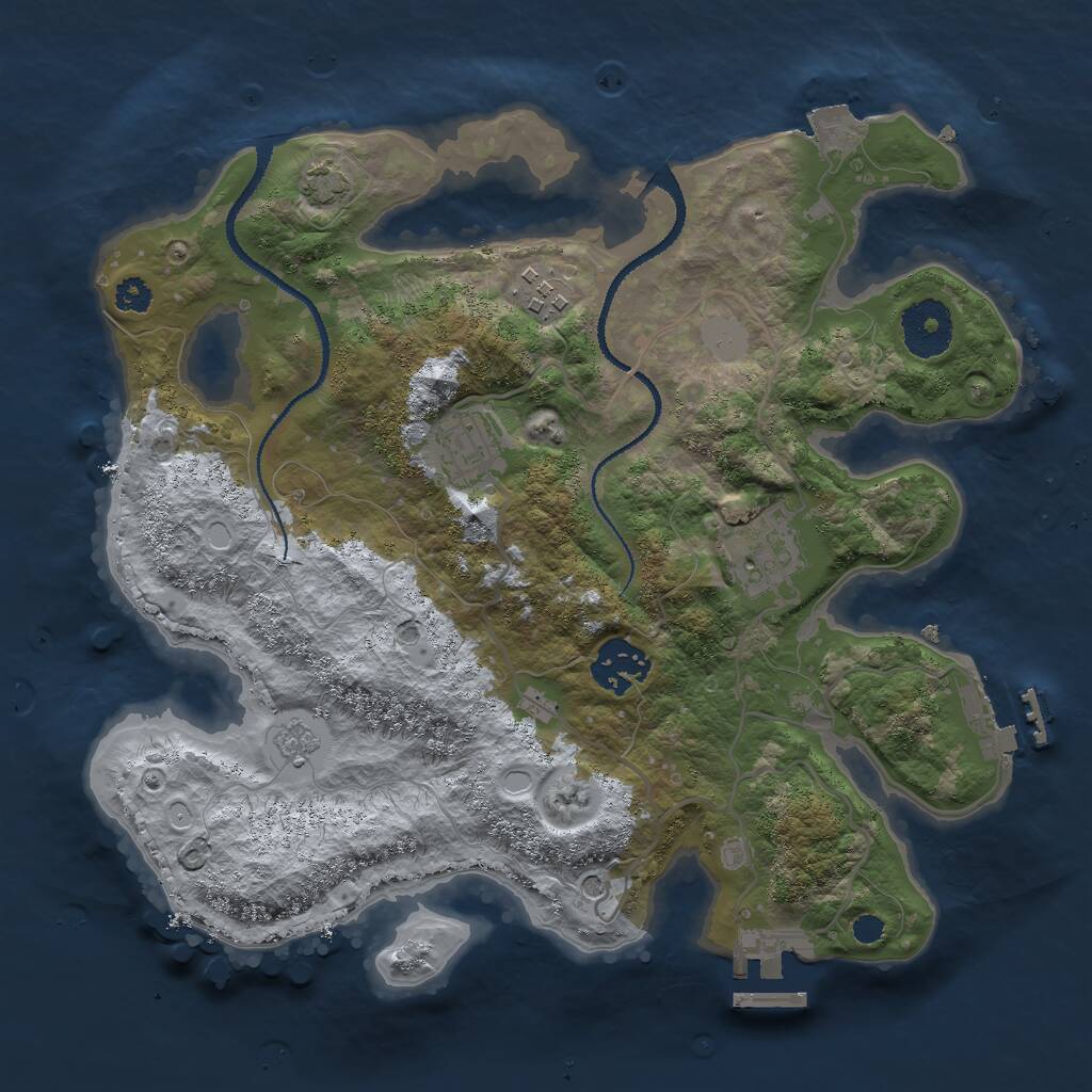 Rust Map: Procedural Map, Size: 3000, Seed: 1566231076, 10 Monuments