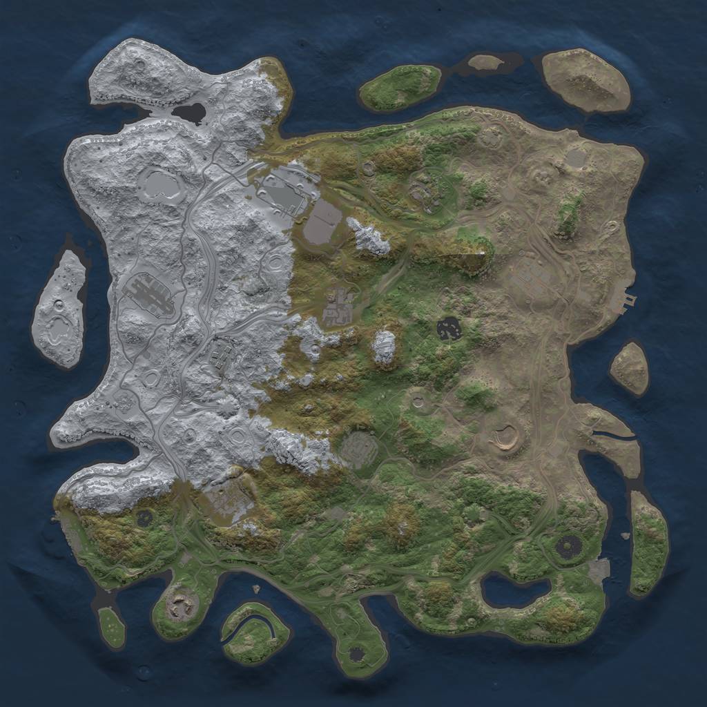 Rust Map: Procedural Map, Size: 4250, Seed: 104115944, 19 Monuments