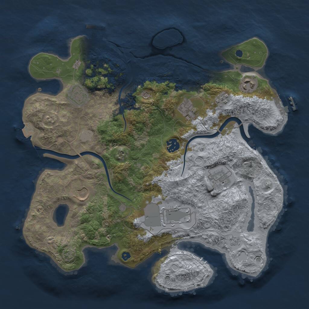 Rust Map: Procedural Map, Size: 3500, Seed: 1668697067, 14 Monuments