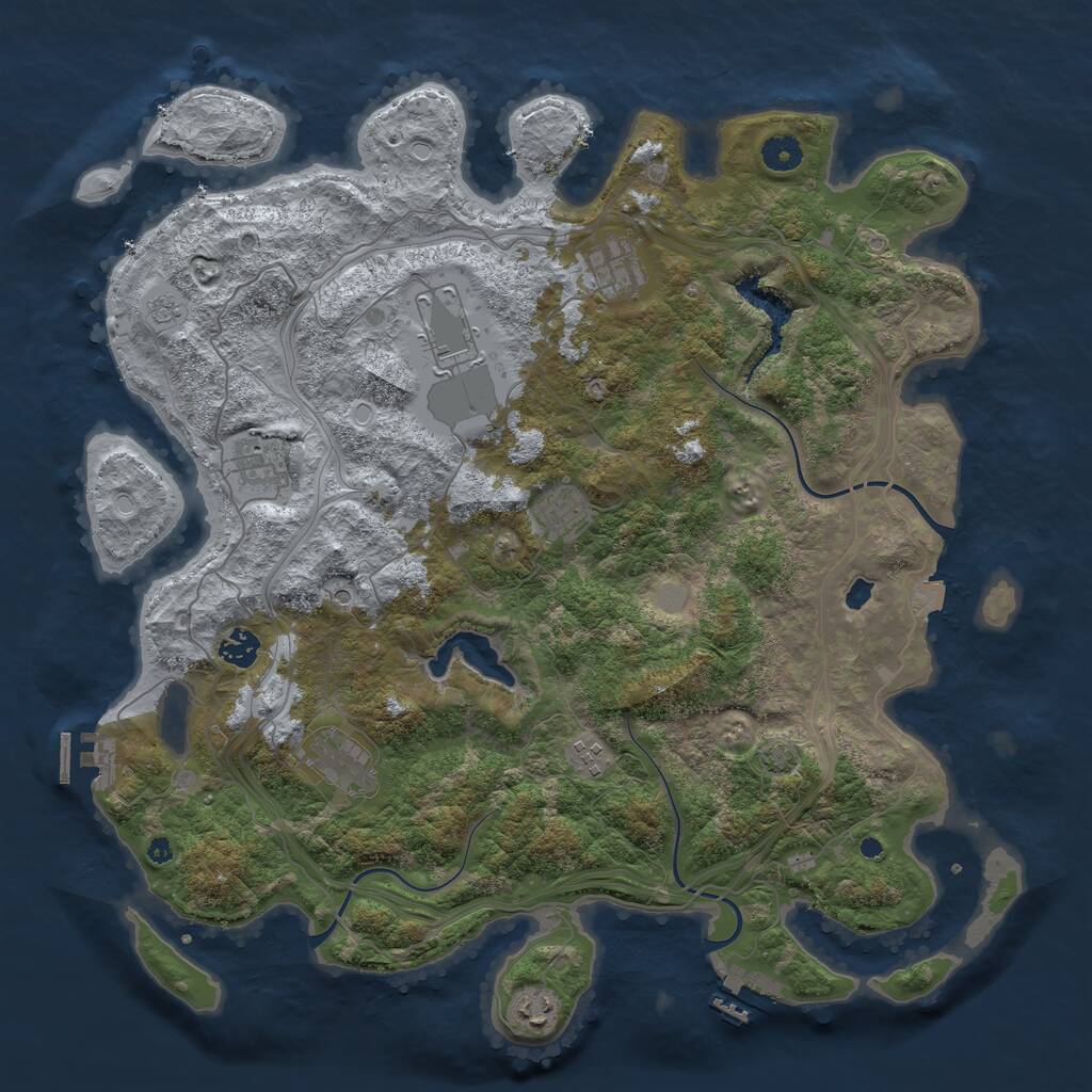 Rust Map: Procedural Map, Size: 4250, Seed: 19960699, 14 Monuments