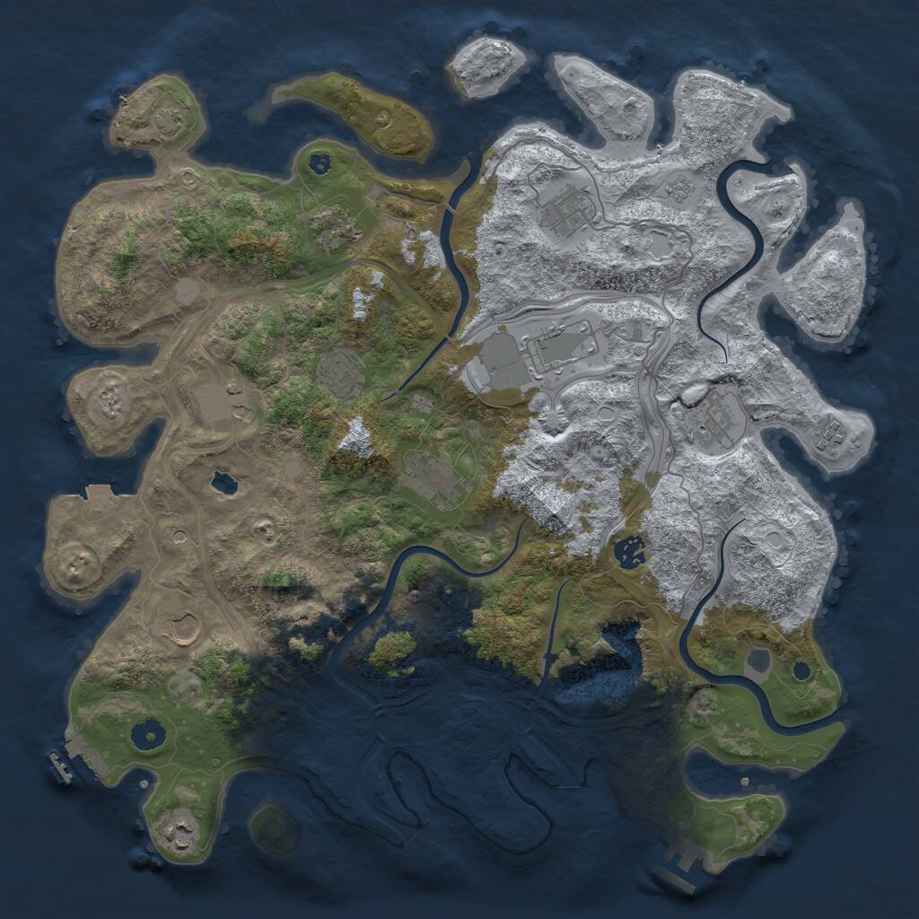 Rust Map: Procedural Map, Size: 4250, Seed: 1959865792, 17 Monuments