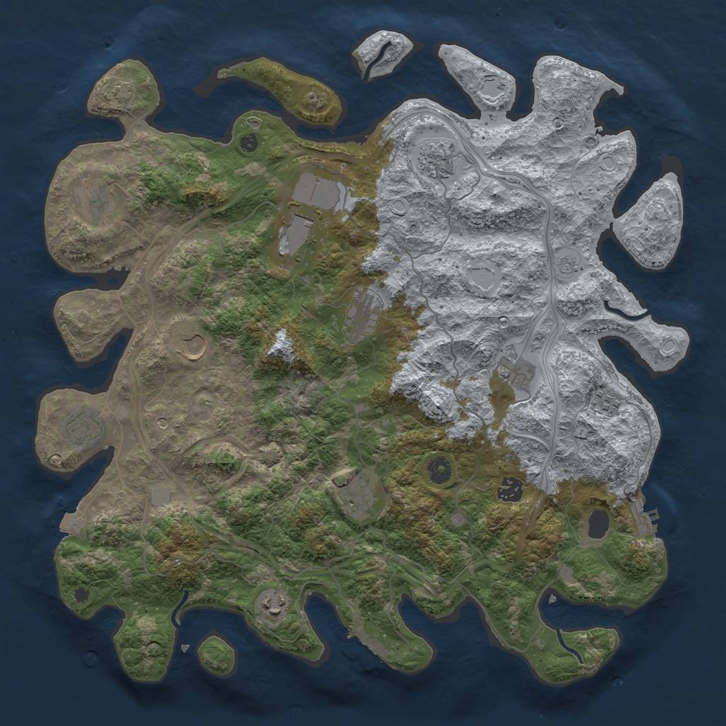 Rust Map: Procedural Map, Size: 4250, Seed: 1959865792, 19 Monuments