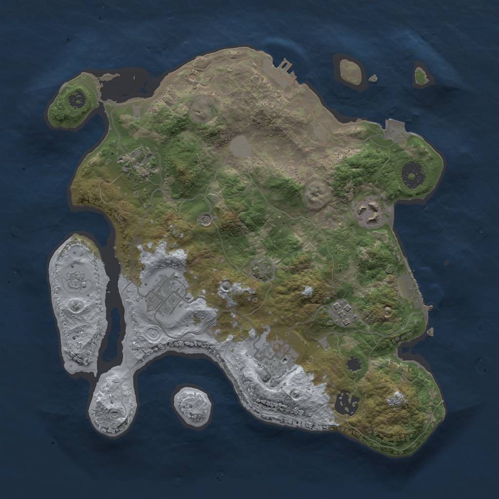 Rust Map: Procedural Map, Size: 3000, Seed: 726601843, 14 Monuments