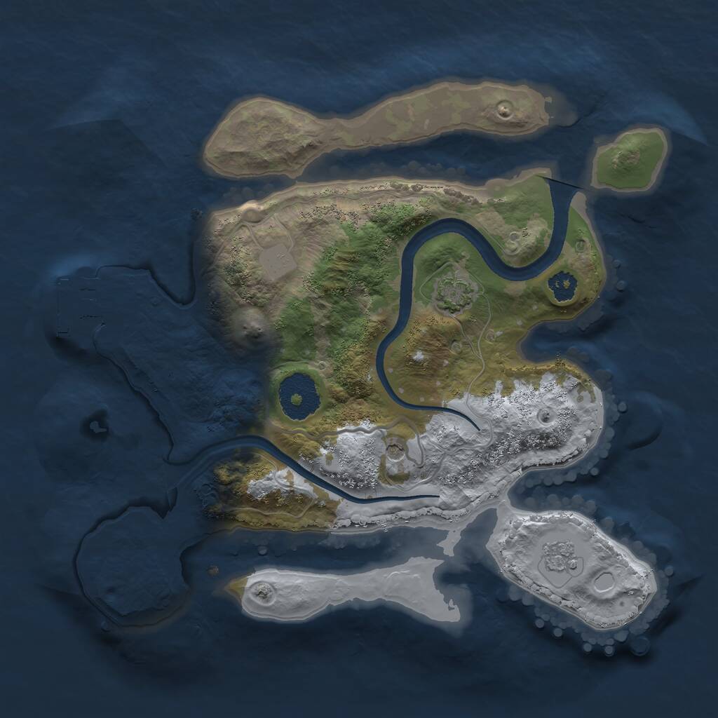 Rust Map: Procedural Map, Size: 2500, Seed: 1505754498, 5 Monuments