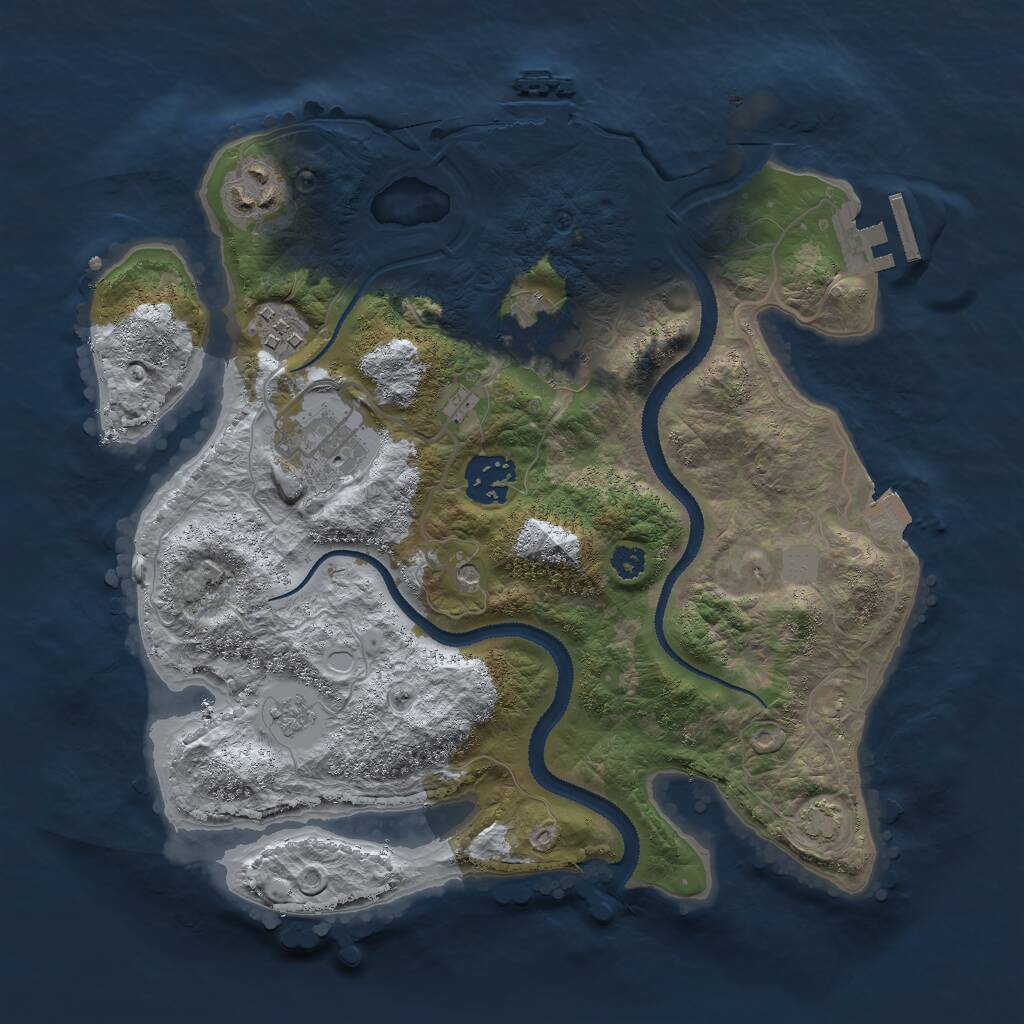 Rust Map: Procedural Map, Size: 3000, Seed: 839010868, 11 Monuments