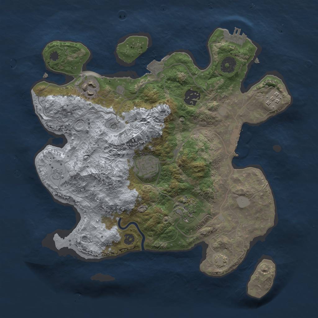Rust Map: Procedural Map, Size: 3000, Seed: 98562, 13 Monuments