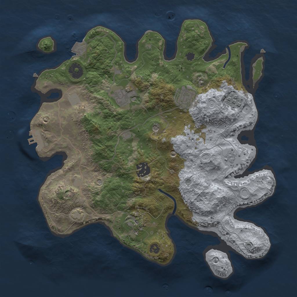 Rust Map: Procedural Map, Size: 3000, Seed: 1763469960, 12 Monuments