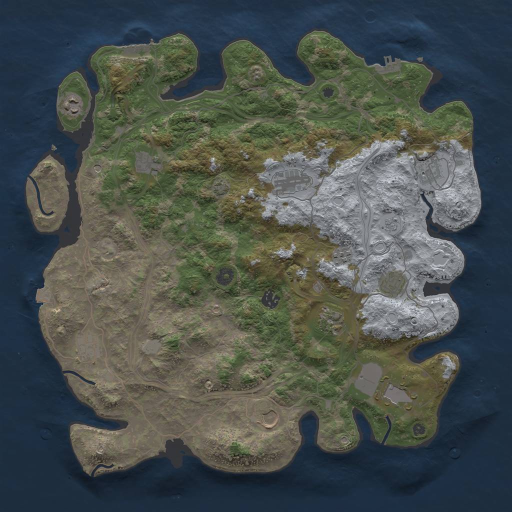 Rust Map: Procedural Map, Size: 4250, Seed: 857928527, 19 Monuments