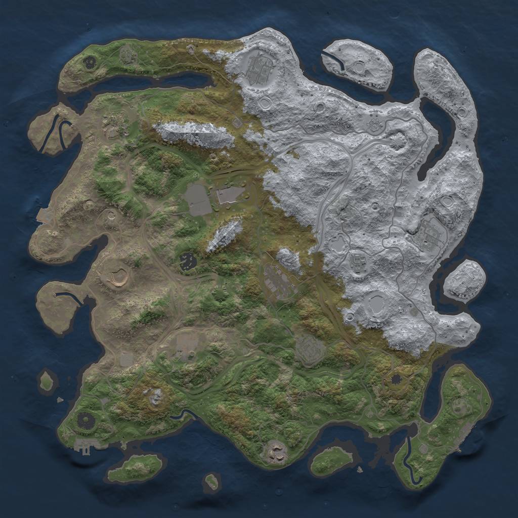 Rust Map: Procedural Map, Size: 4300, Seed: 10122023, 19 Monuments