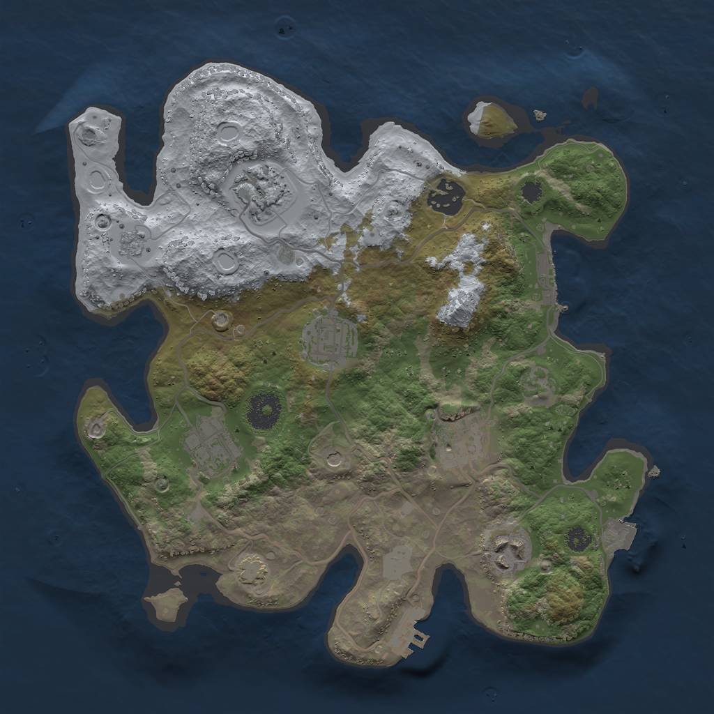 Rust Map: Procedural Map, Size: 3000, Seed: 1643532023, 14 Monuments