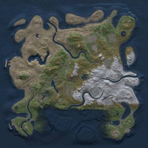 Thumbnail Rust Map: Procedural Map, Size: 4050, Seed: 1263065745, 14 Monuments