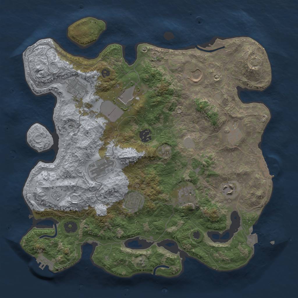 Rust Map: Procedural Map, Size: 3500, Seed: 768840724, 17 Monuments