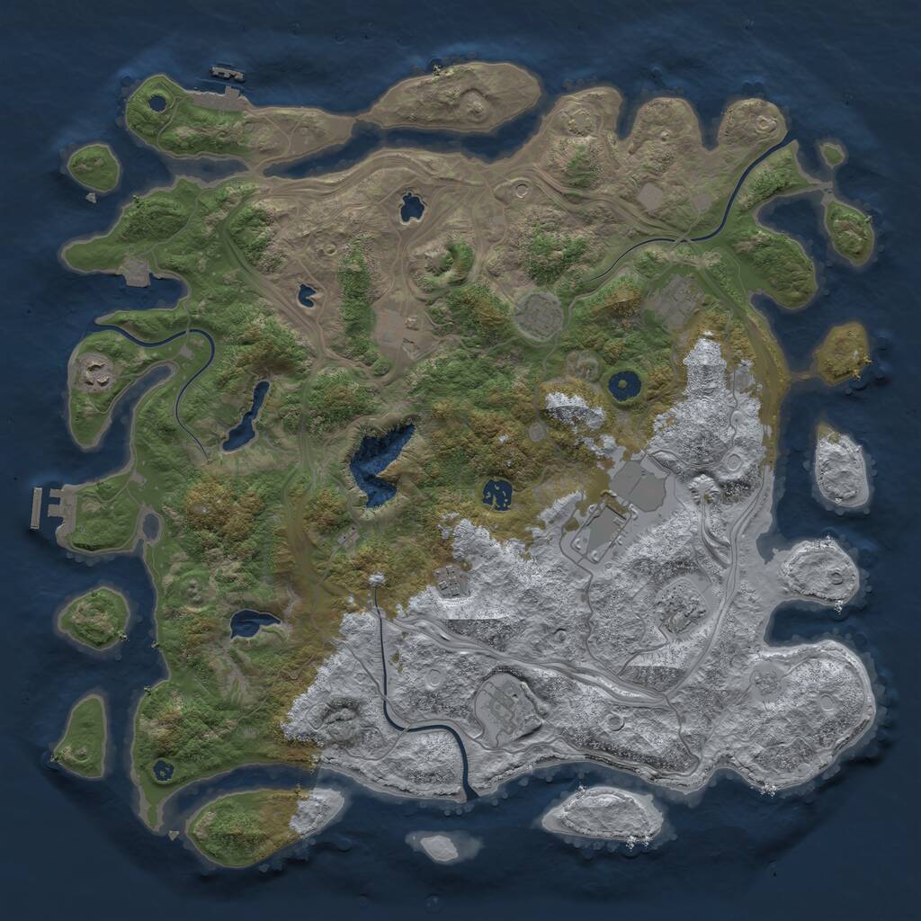 Rust Map: Procedural Map, Size: 4500, Seed: 511006121, 15 Monuments
