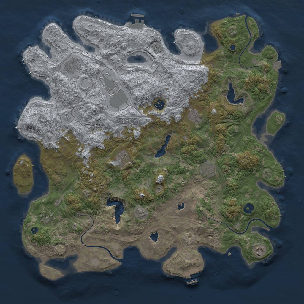 Rust Map: Procedural Map, Size: 4500, Seed: 1743989796, 15 Monuments