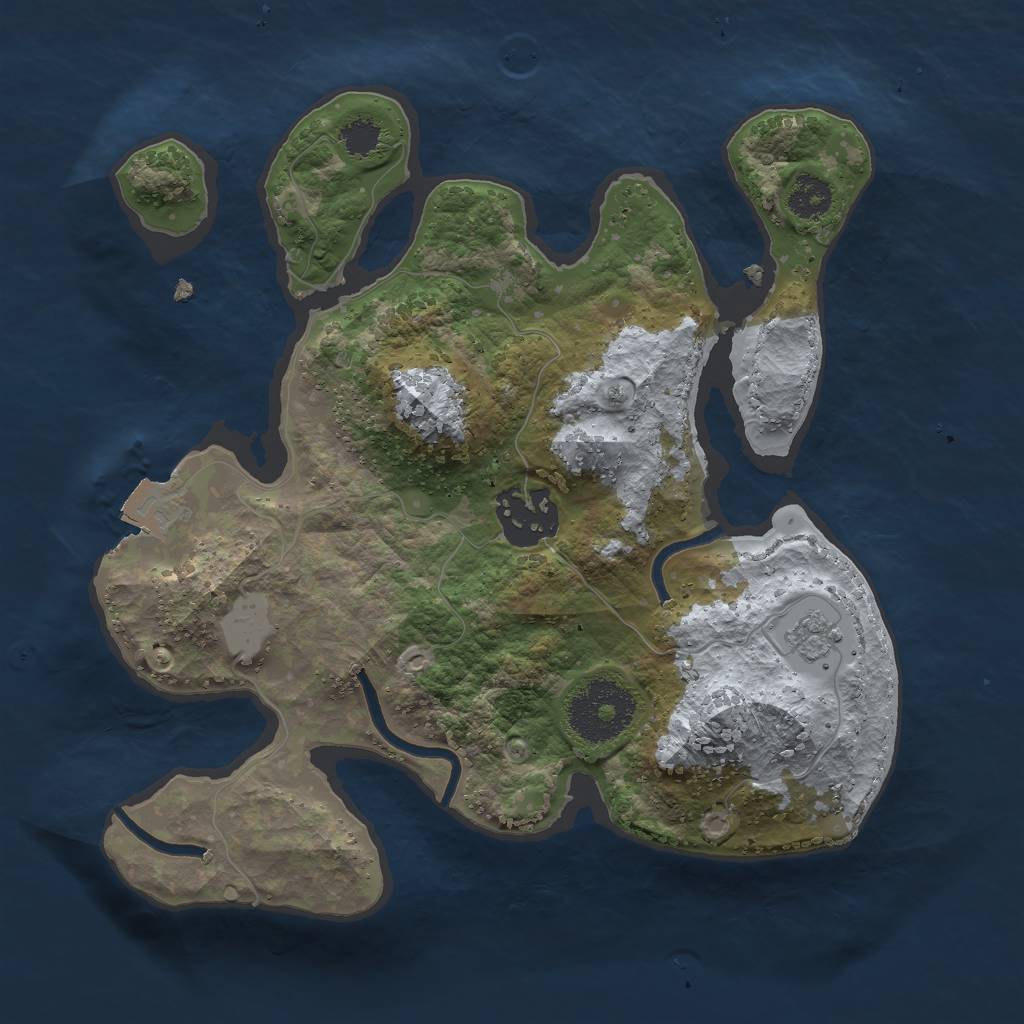Rust Map: Procedural Map, Size: 2450, Seed: 104021993, 5 Monuments
