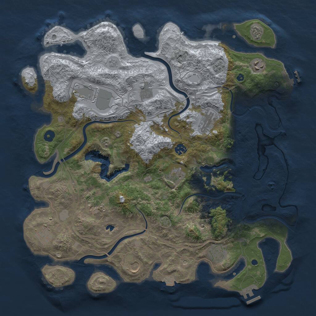 Rust Map: Procedural Map, Size: 4250, Seed: 192837465, 17 Monuments
