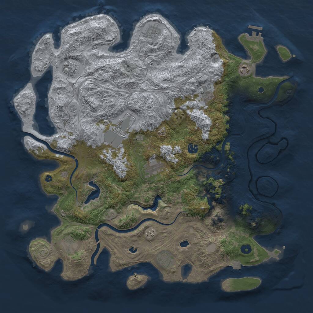 Rust Map: Procedural Map, Size: 4500, Seed: 276851222, 15 Monuments