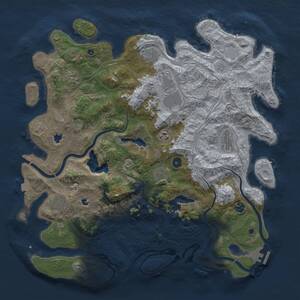 Thumbnail Rust Map: Procedural Map, Size: 4500, Seed: 1025402526, 15 Monuments
