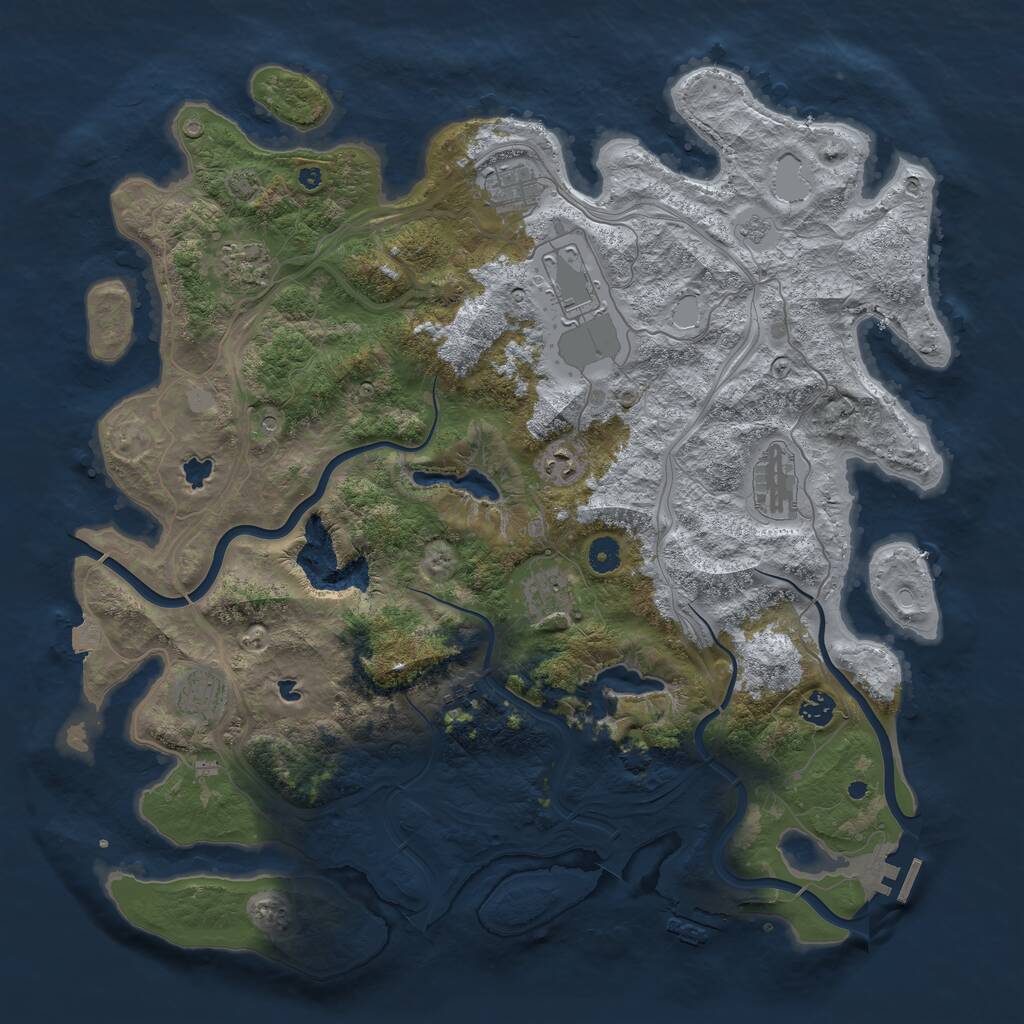 Rust Map: Procedural Map, Size: 4500, Seed: 1025402526, 15 Monuments