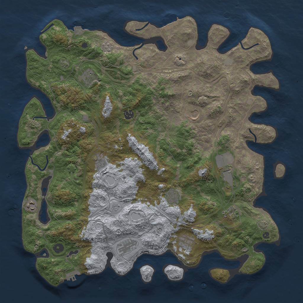 Rust Map: Procedural Map, Size: 4500, Seed: 954684132, 19 Monuments