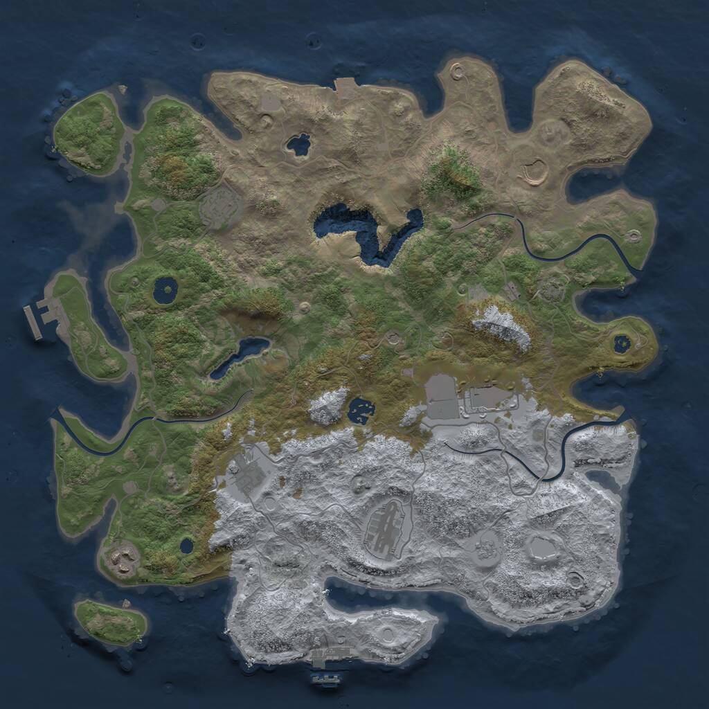 Rust Map: Procedural Map, Size: 4050, Seed: 1762900983, 13 Monuments