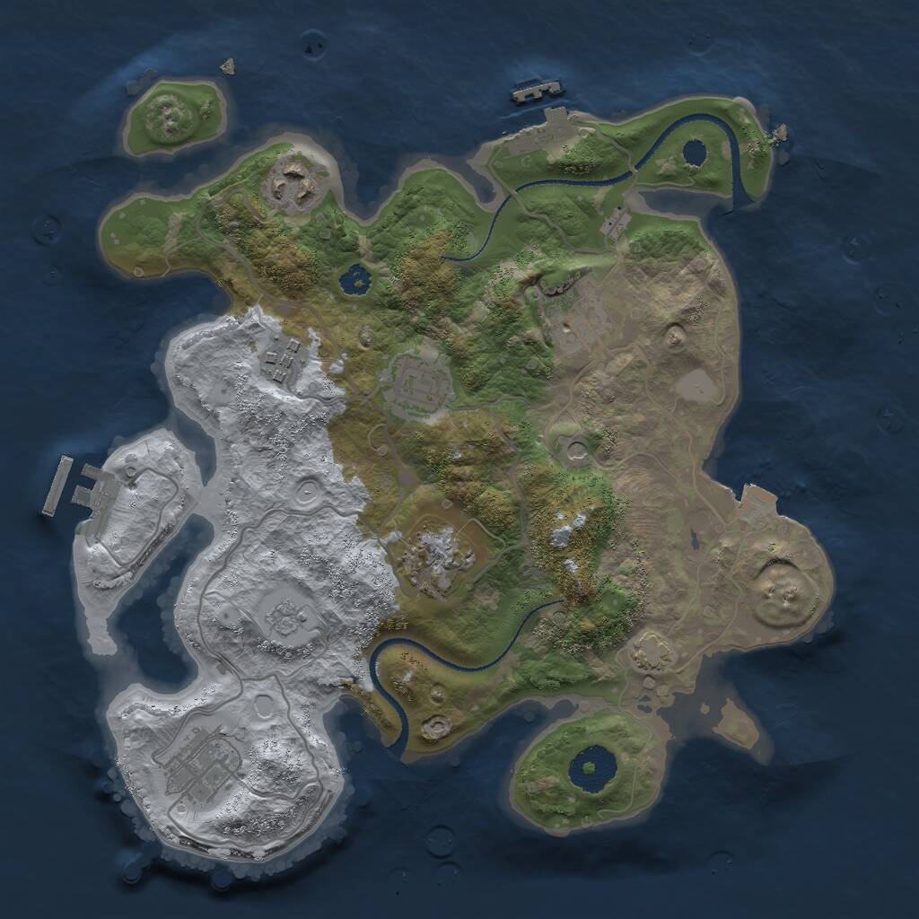 Rust Map: Procedural Map, Size: 3000, Seed: 335017771, 12 Monuments