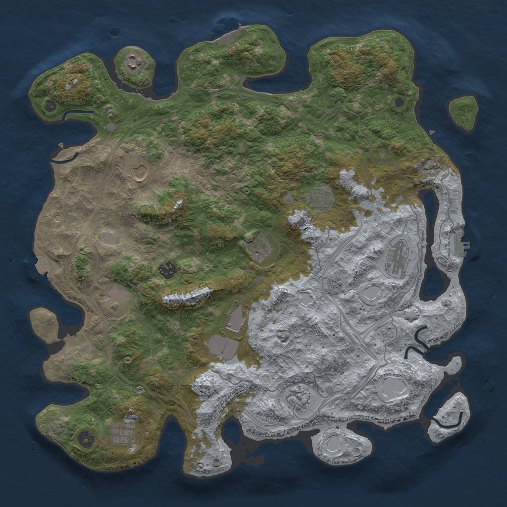 Rust Map: Procedural Map, Size: 4500, Seed: 665100168, 19 Monuments
