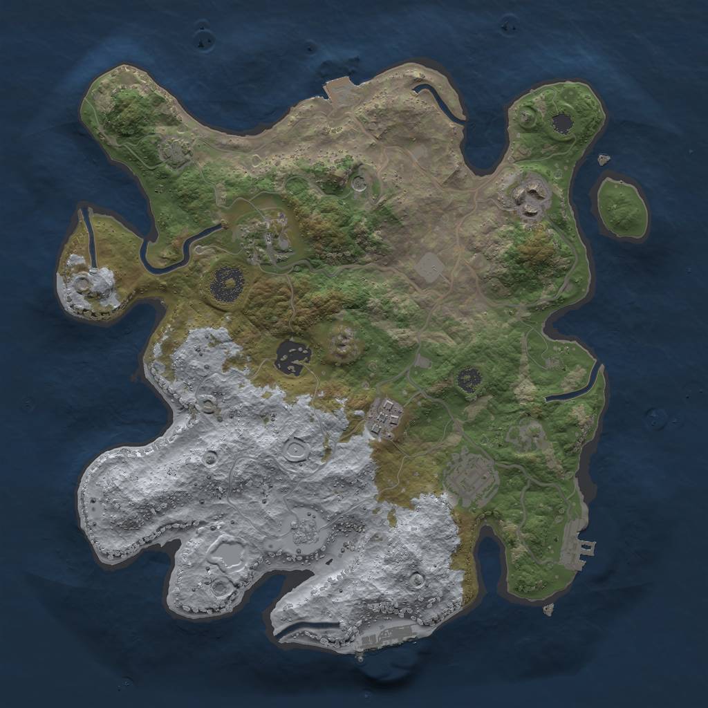 Rust Map: Procedural Map, Size: 3000, Seed: 26834, 13 Monuments