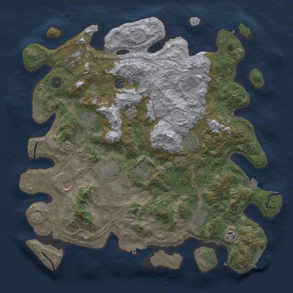 Rust Map: Procedural Map, Size: 4250, Seed: 1658980119, 19 Monuments