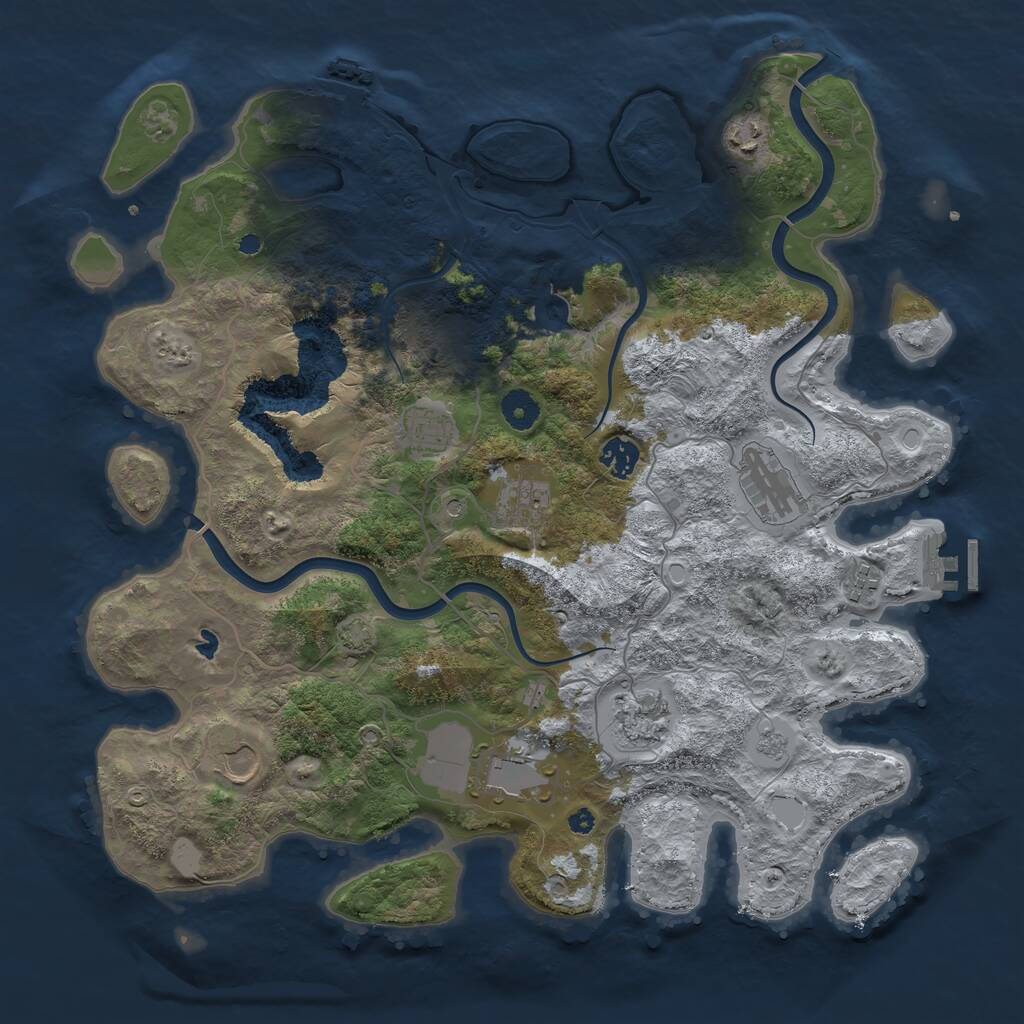 Rust Map: Procedural Map, Size: 4000, Seed: 318174827, 15 Monuments