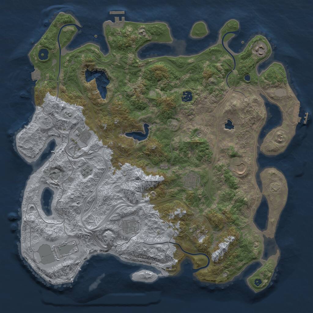 Rust Map: Procedural Map, Size: 4250, Seed: 3453, 15 Monuments