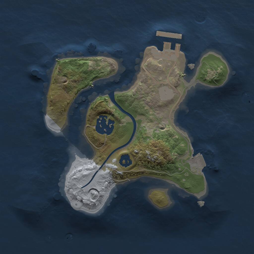 Rust Map: Procedural Map, Size: 2000, Seed: 2047268526, 3 Monuments