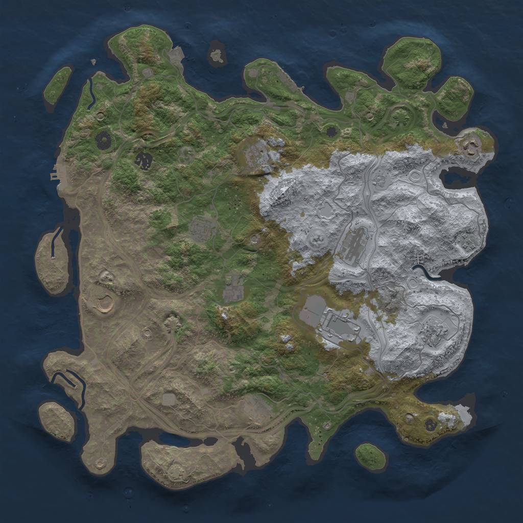 Rust Map: Procedural Map, Size: 4450, Seed: 28883, 19 Monuments