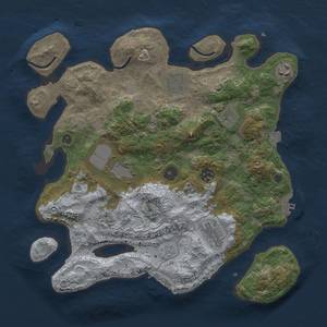 Thumbnail Rust Map: Procedural Map, Size: 3500, Seed: 1254977455, 15 Monuments