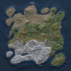 Thumbnail Rust Map: Procedural Map, Size: 3500, Seed: 1254977455, 12 Monuments