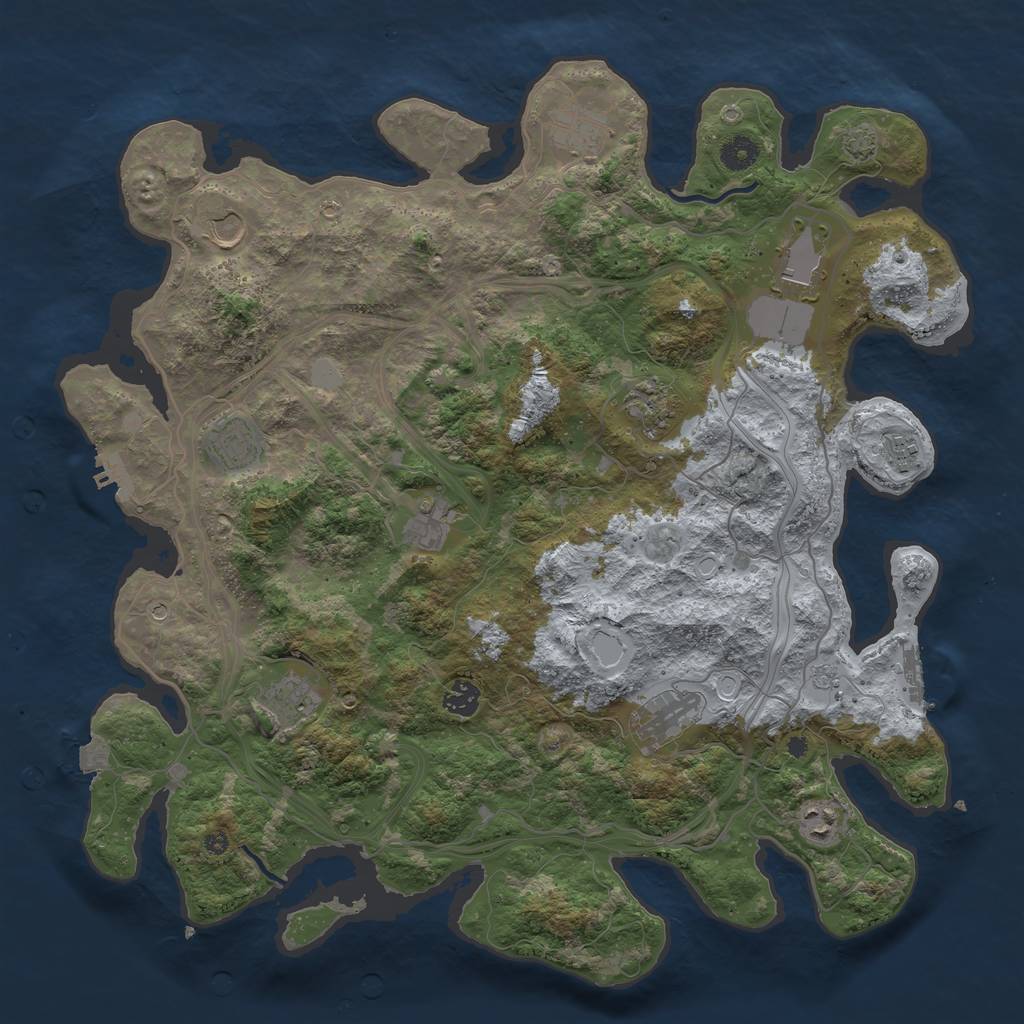 Rust Map: Procedural Map, Size: 4250, Seed: 41126345, 19 Monuments