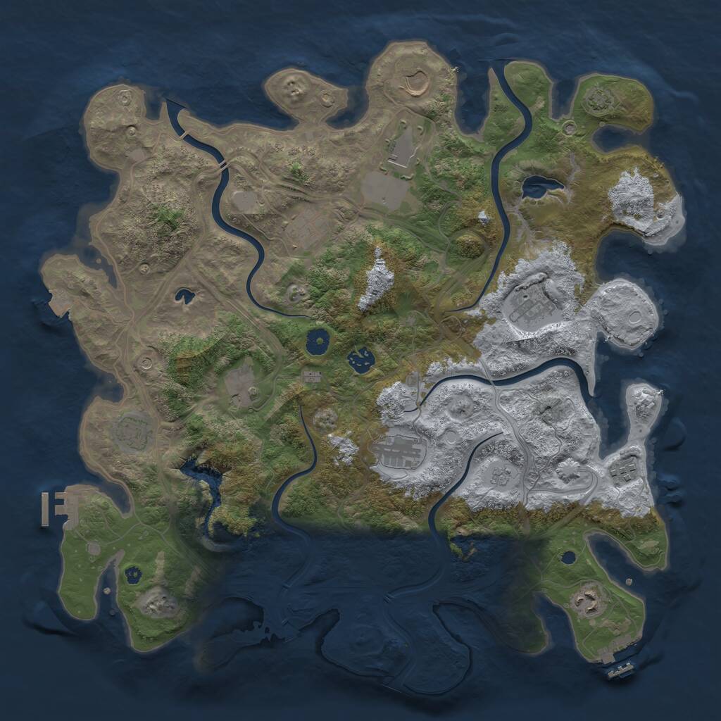 Rust Map: Procedural Map, Size: 4250, Seed: 41126345, 16 Monuments