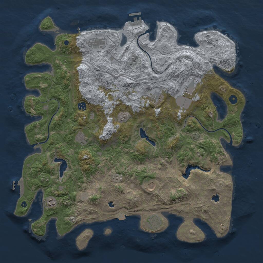 Rust Map: Procedural Map, Size: 4500, Seed: 1017214398, 15 Monuments