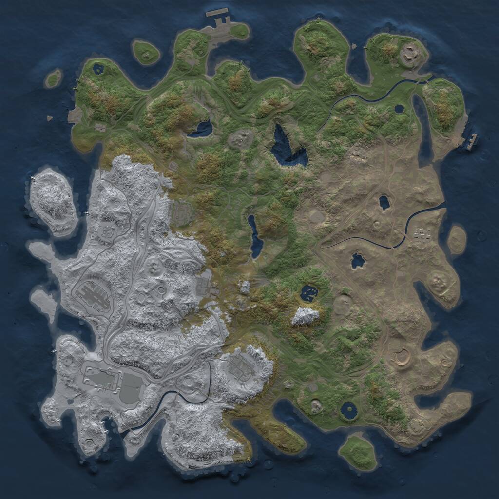 Rust Map: Procedural Map, Size: 4500, Seed: 809754616, 15 Monuments