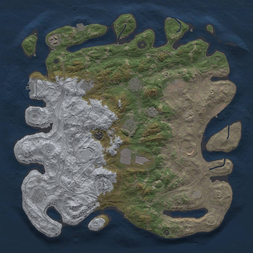 Rust Map: Procedural Map, Size: 4250, Seed: 116609513, 19 Monuments