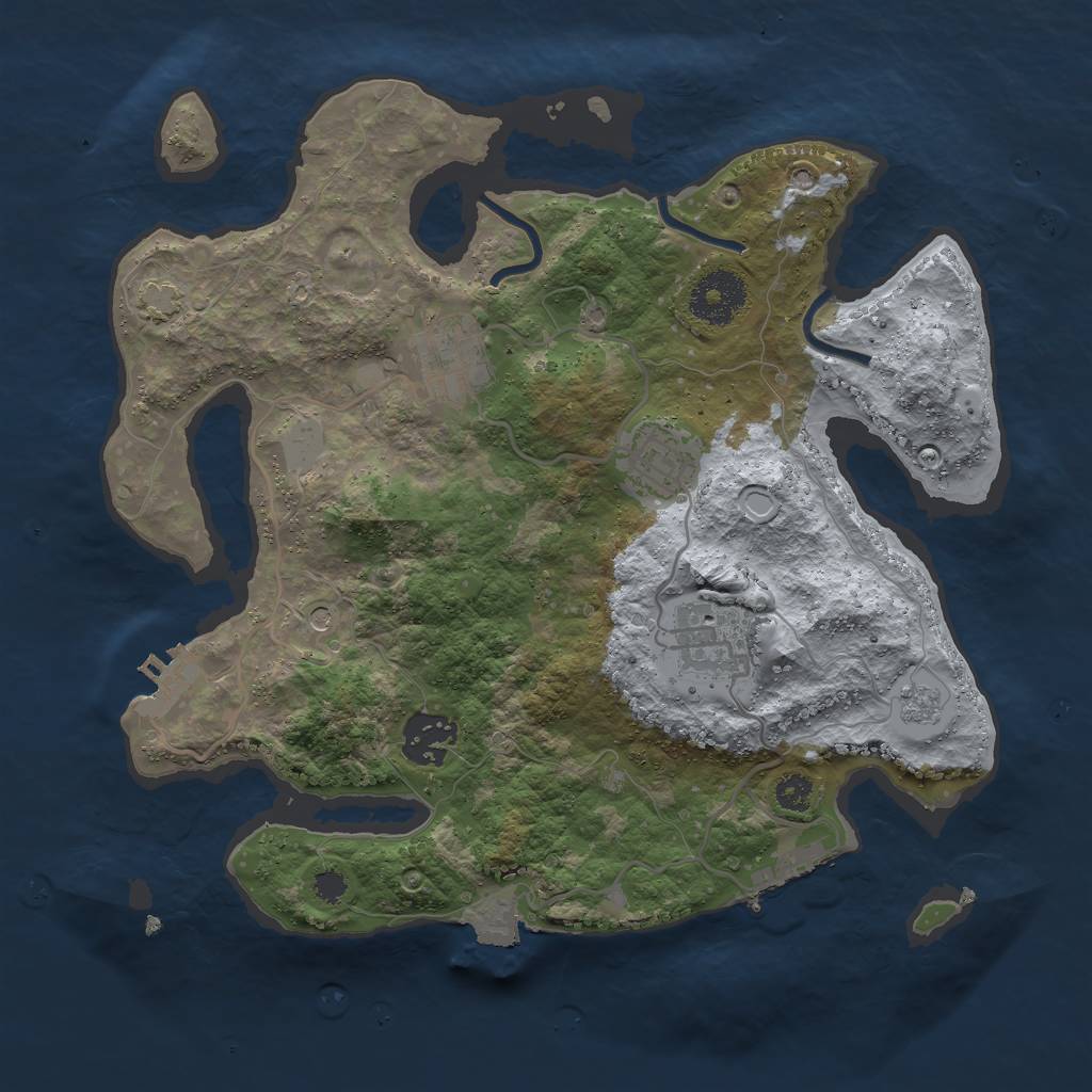 Rust Map: Procedural Map, Size: 3000, Seed: 2794, 12 Monuments