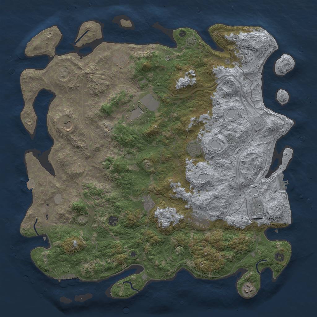 Rust Map: Procedural Map, Size: 4800, Seed: 930025807, 19 Monuments