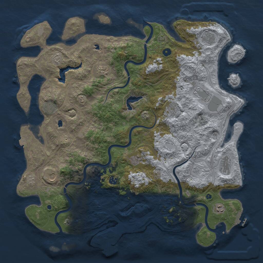 Rust Map: Procedural Map, Size: 4800, Seed: 930025807, 17 Monuments
