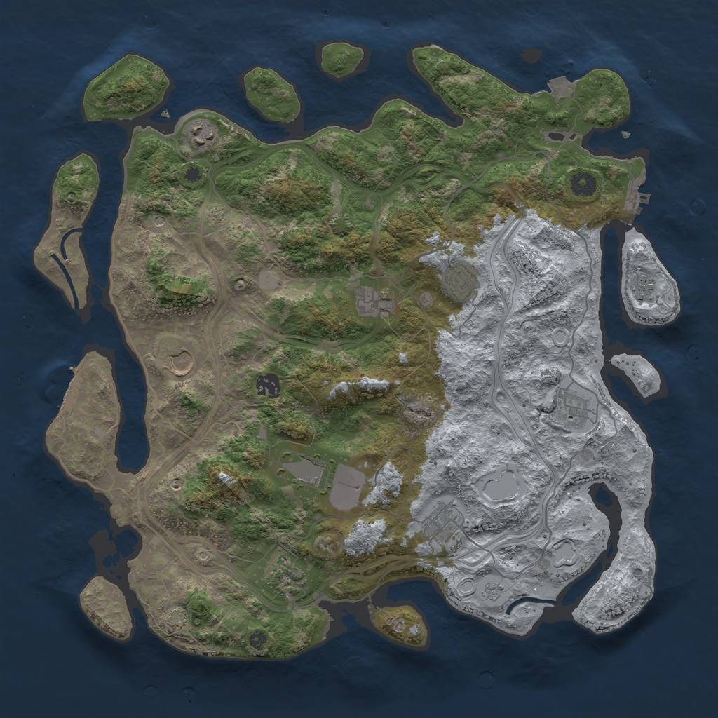 Rust Map: Procedural Map, Size: 4250, Seed: 42714710, 18 Monuments