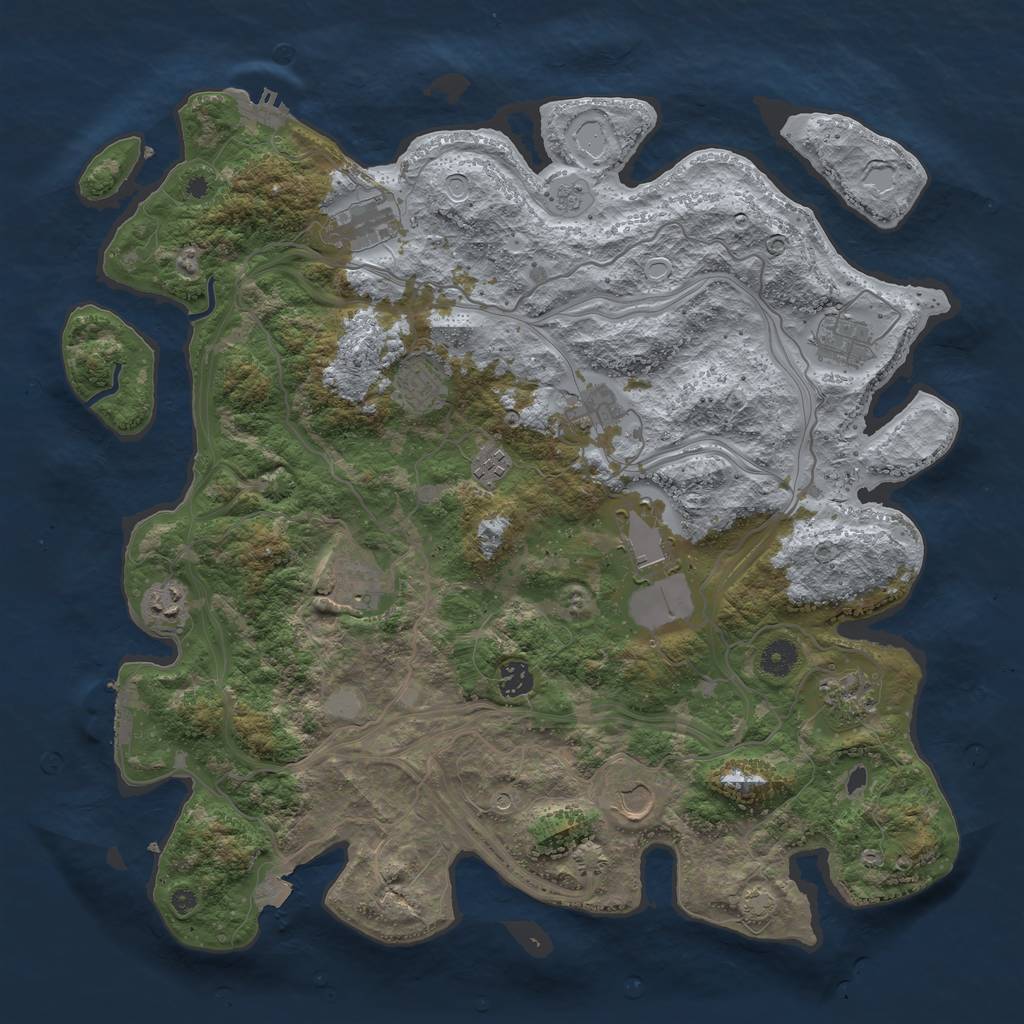 Rust Map: Procedural Map, Size: 4250, Seed: 762859435, 19 Monuments