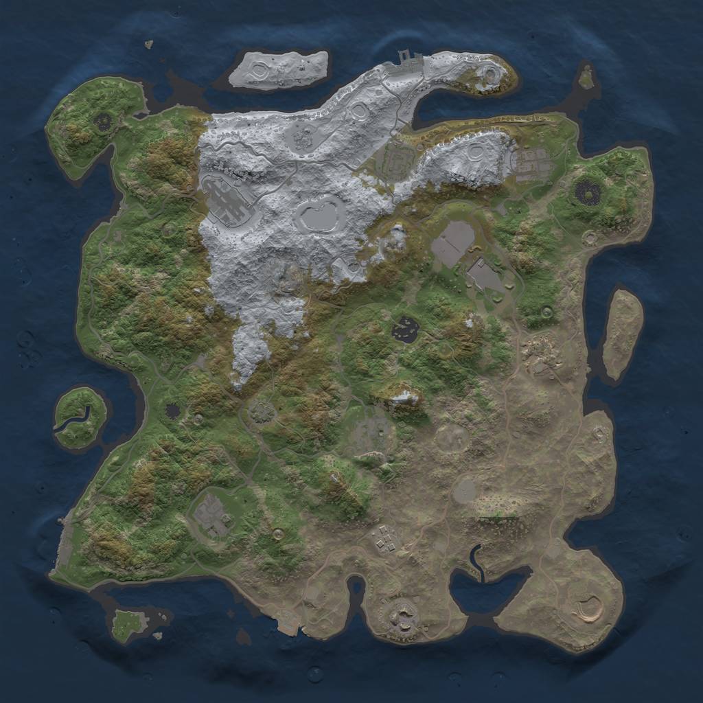 Rust Map: Procedural Map, Size: 4000, Seed: 640111720, 19 Monuments