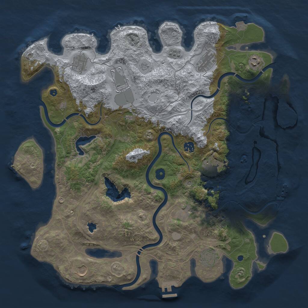 Rust Map: Procedural Map, Size: 4250, Seed: 877235877, 16 Monuments