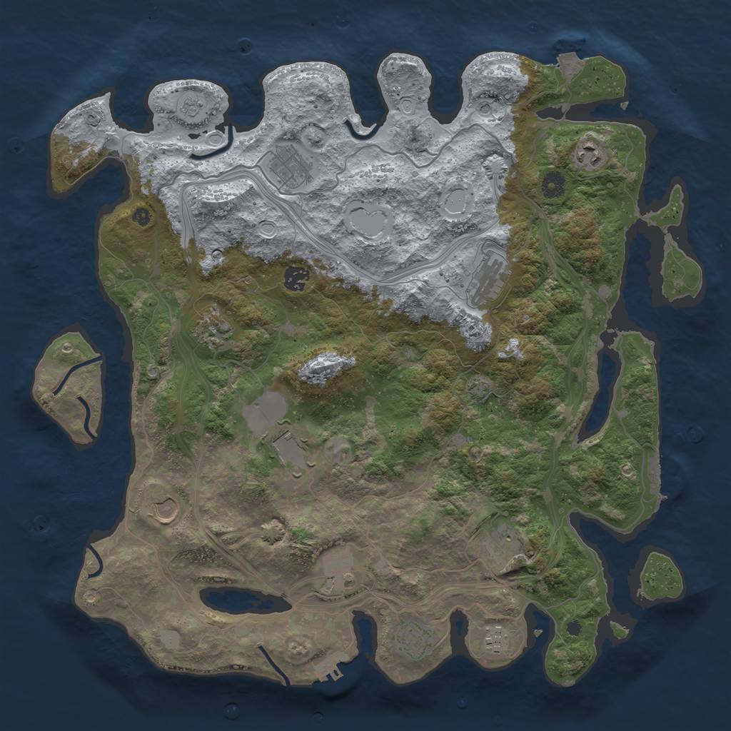 Rust Map: Procedural Map, Size: 4250, Seed: 877235877, 19 Monuments