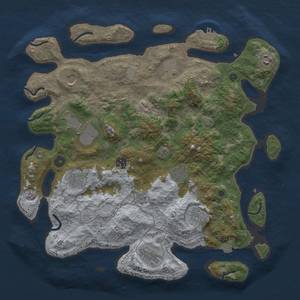 Thumbnail Rust Map: Procedural Map, Size: 4000, Seed: 2048935589, 17 Monuments