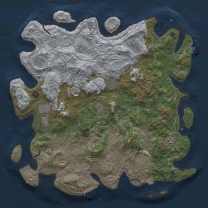 Thumbnail Rust Map: Procedural Map, Size: 4500, Seed: 518086735, 19 Monuments